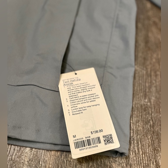 Lululemon Men’s Half Zip Twill Anorak Rain Jacket - Brand New with Tags, XL - Picture 5 of 13
